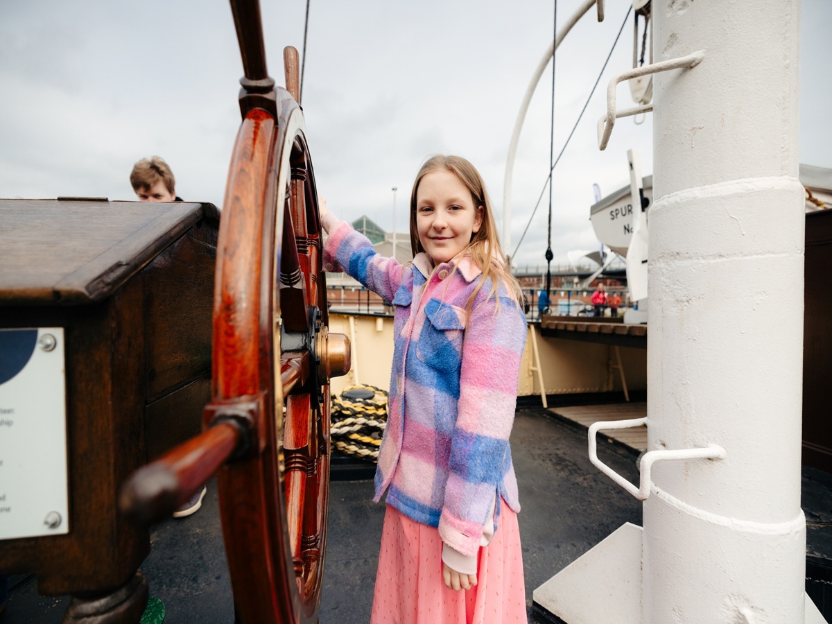Young visitor enjoying her time on board Spurn Lightship